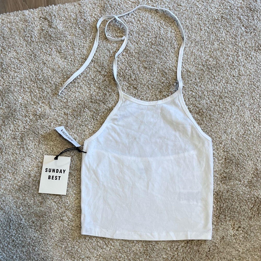 Aritzia White Halter Crop Top - NWT! - Picture 2 of 10